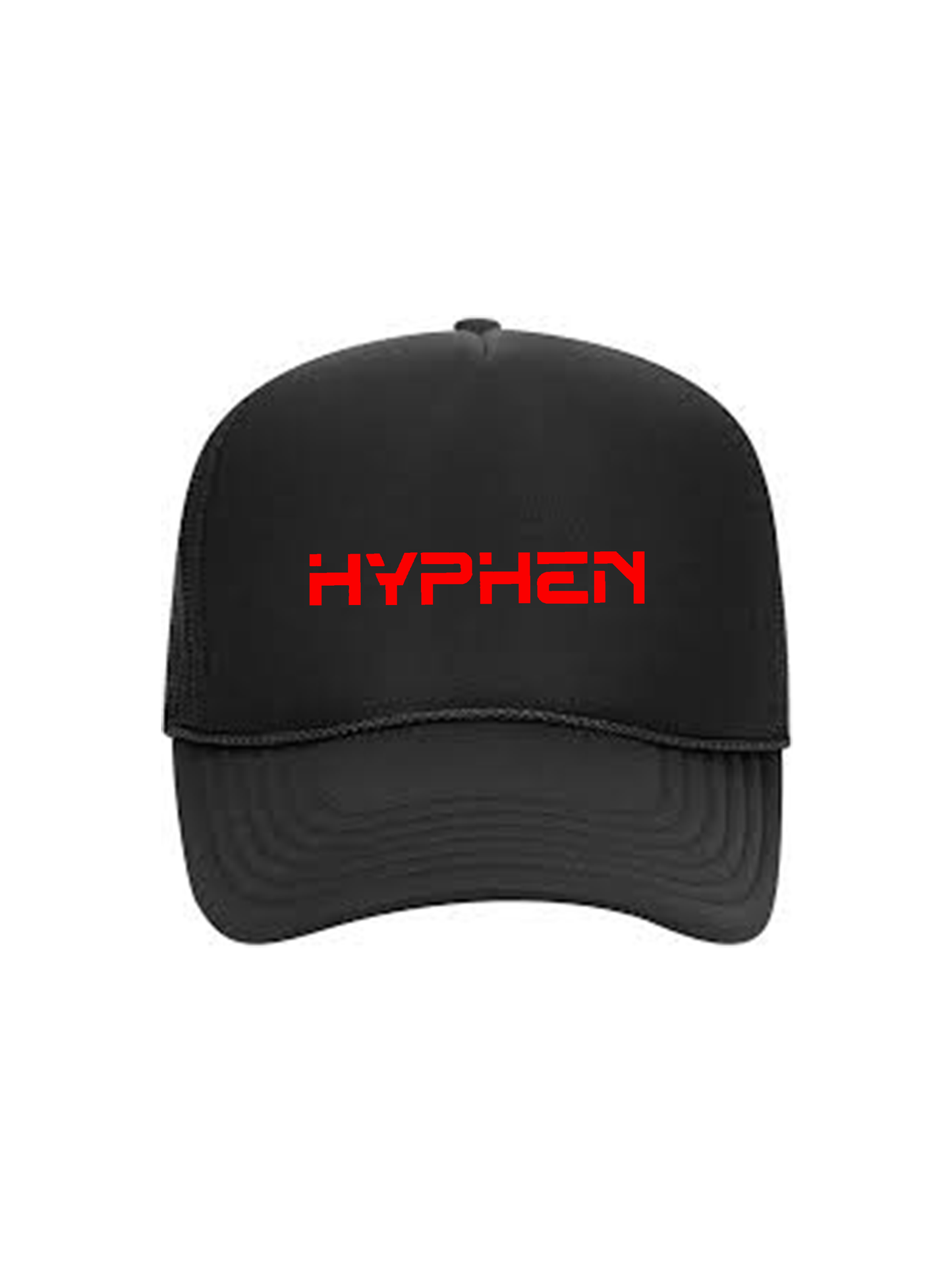 Hyphen Word Logo Trucker Cap (BLACK/RED) - Hyphen Footwear