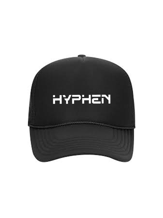 Hyphen Word Logo Trucker Cap (BLACK/WHITE) - Hyphen Footwear